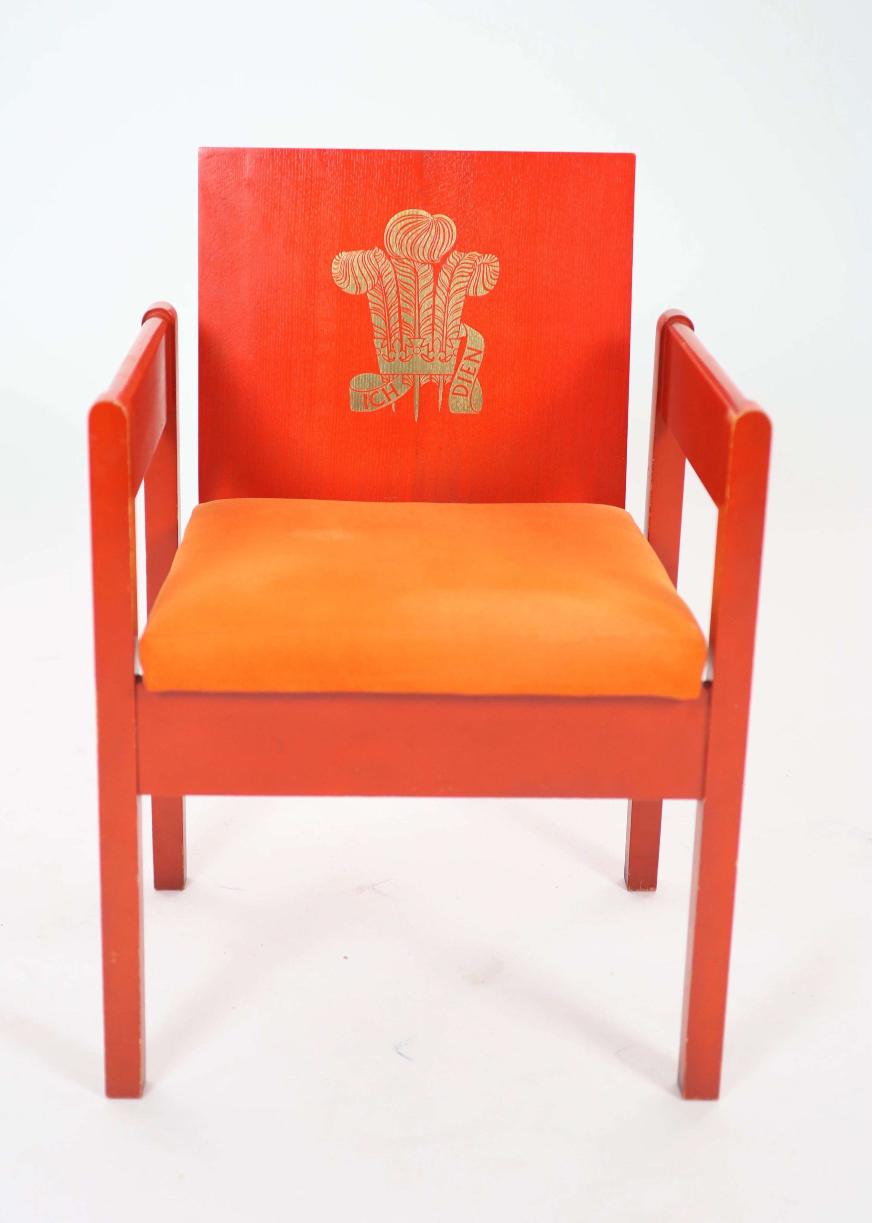 A Prince of Wales investiture chair, 1969 H 79cm.